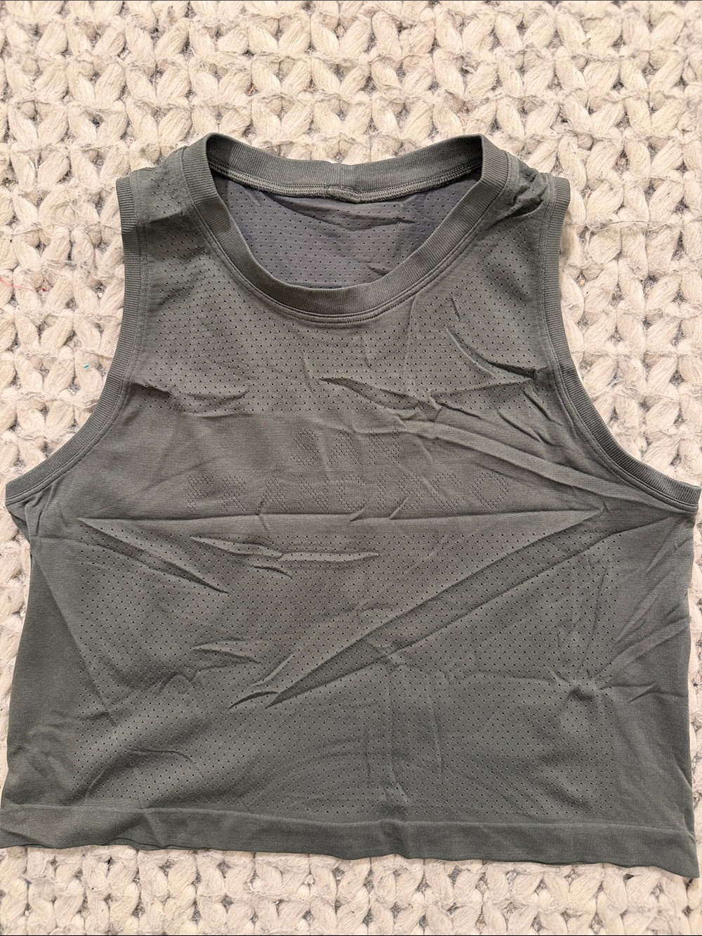 lululemon athletica Olive Green Perforated Muscle Tank